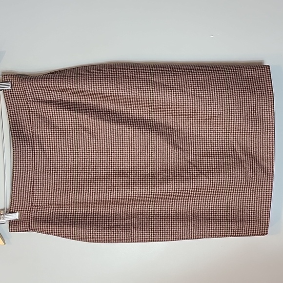 Akris Dresses & Skirts - Akris Cashmere Plaid Skirt 6 Houndstooth‎ Burgundy Brown Old Money Luxury Preppy